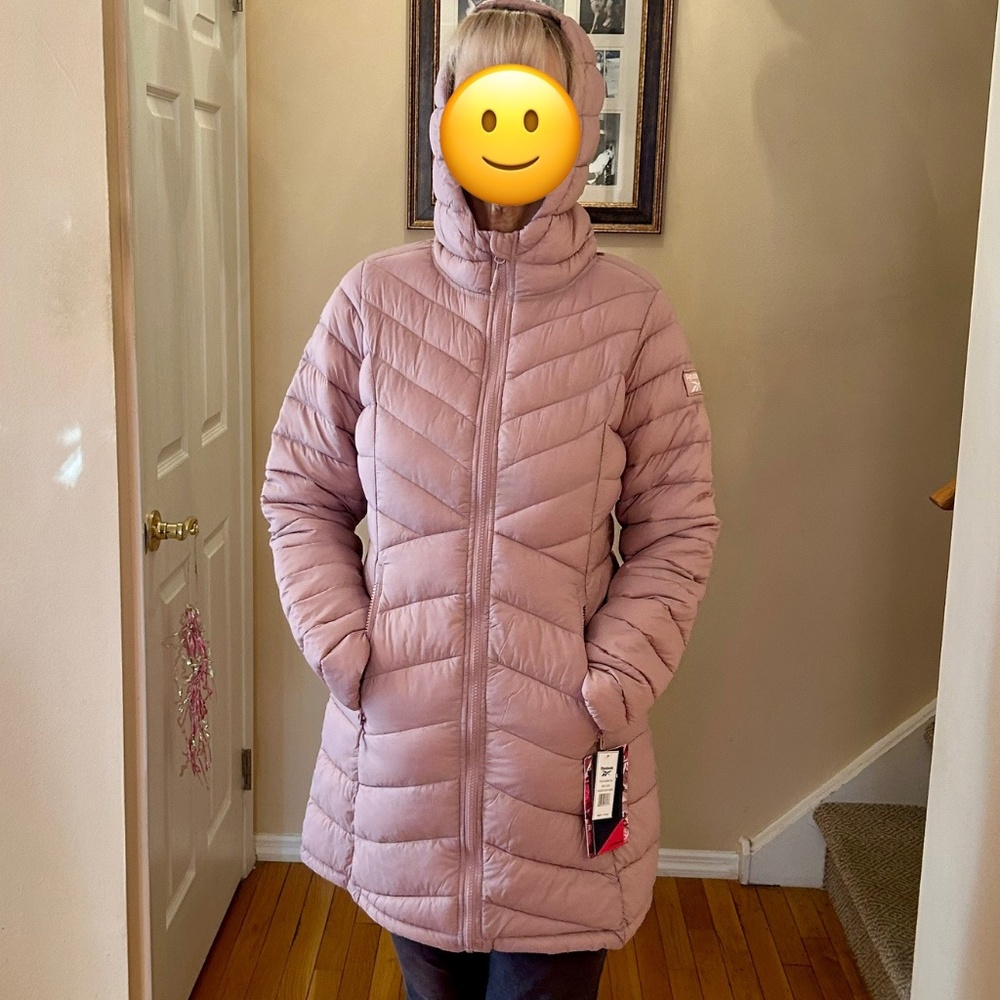 New Reebok puffer dusty rose jacket S